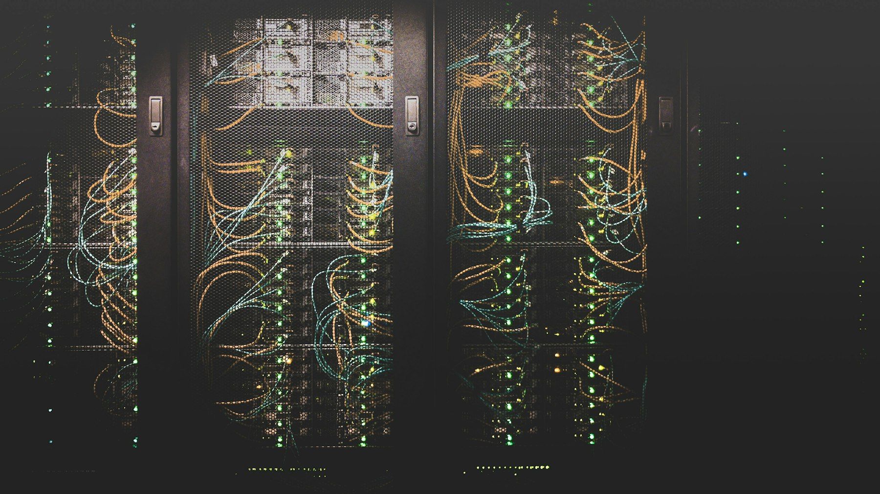 Server racks in a network operations facility